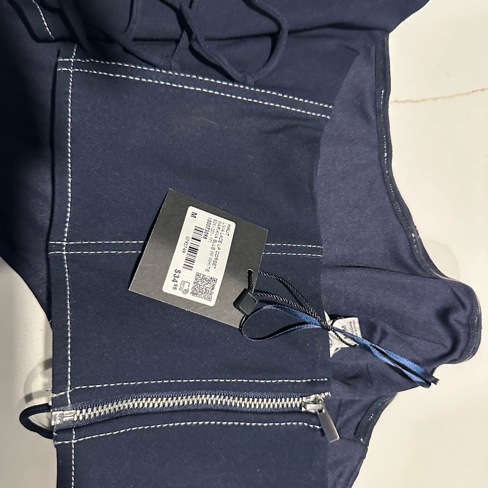 Garage Navy Blue Crop Top